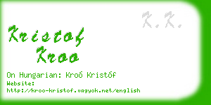 kristof kroo business card