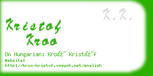 kristof kroo business card